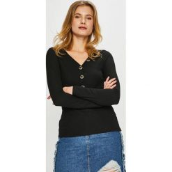 Only - Bluzka. Czarne bluzki damskie ONLY, m, bez wzorów, z dzianiny, casualowe, bez kołnierzyka, bez ramiączek. W wyprzedaży za 29.90 zł.