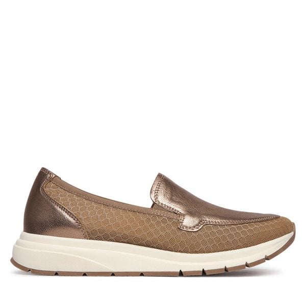 Półbuty Caprice. Brązowe półbuty damskie Caprice, bez wzorów, bez obcasa, na płaskiej podeszwie, bez zapięcia. Za 399.99 zł.