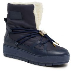 Śniegowce Tommy Hilfiger. Niebieskie śniegowce damskie Tommy Hilfiger, bez zapięcia. Za 369.99 zł.
