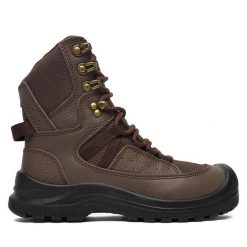 Trzewiki Hunter. Brązowe botki damskie Hunter, bez wzorów, bez obcasa, na płaskiej podeszwie, bez zapięcia. Za 349.99 zł.