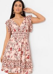 Sukienka z dżerseju. Brązowe sukienki damskie bonprix, bez wzorów, z dżerseju, bez kołnierzyka, bez ramiączek. Za 147.99 zł.