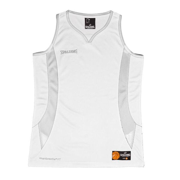 Damski jersey Spalding Jam. Białe koszulki sportowe damskie SPALDING, bez wzorów, z jersey, bez ramiączek, do koszykówki. Za 179.00 zł.