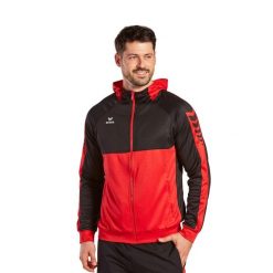 Bluza dresowa z kapturem Erima Six Wings. Czarne bluzy męskie Erima, bez wzorów, z dresówki, eleganckie, bez ramiączek, z kapturem. Za 322.99 zł.