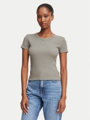 HUGO T-Shirt Easy 50523924 Zielony Slim Fit. Zielone t-shirty damskie Hugo, s, bez wzorów, z bawełny, bez kołnierzyka, bez ramiączek. Za 199.99 zł.