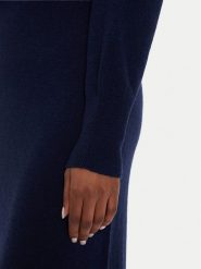 Kontatto Sukienka dzianinowa 3M0175 Granatowy Regular Fit. Niebieskie sukienki damskie Kontatto, m, bez wzorów, z dzianiny, bez kołnierzyka, bez ramiączek. Za 299.99 zł.