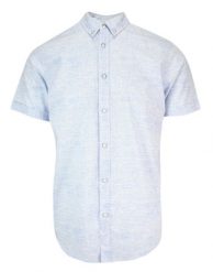 Koszula Męska, Błękitna, Melanżowa Bawełniana, Casualowa, Krótki Rękaw -PAKO JEANS. Niebieskie koszule męskie Pako Jeans, m, bez wzorów, z bawełny, casualowe, bez kołnierzyka, bez ramiączek. Za 135.00 zł.