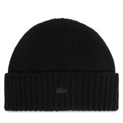 Czapka Lacoste. Czarne czapki damskie Lacoste, na zimę, bez wzorów. Za 329.99 zł.