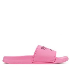 Klapki Reebok. Czerwone klapki damskie Reebok, bez wzorów, bez obcasa, bez zapięcia. Za 89.99 zł.