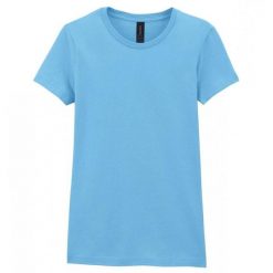 Koszulka Softstyle Dla Pań I Panów. Niebieskie bluzki damskie GILDAN, bez wzorów, sportowe, bez kołnierzyka, bez ramiączek. Za 40.99 zł.