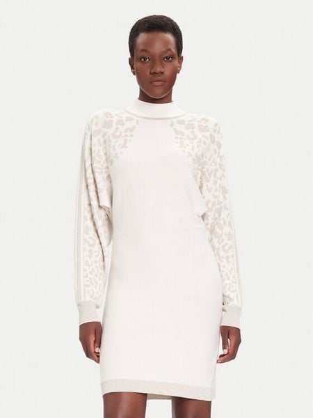 Liu Jo Sport Sukienka dzianinowa TF5176 MS49I Écru Regular Fit. Sukienki damskie Liu Jo Sport, m, bez wzorów, z dzianiny, sportowe, bez kołnierzyka, bez ramiączek, sportowe. Za 769.99 zł.