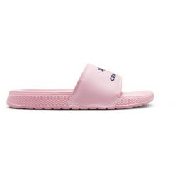 Klapki damskie Converse All Star Slide. Czerwone klapki damskie Converse, bez wzorów, z materiału, retro, bez obcasa, bez zapięcia. Za 294.75 zł.
