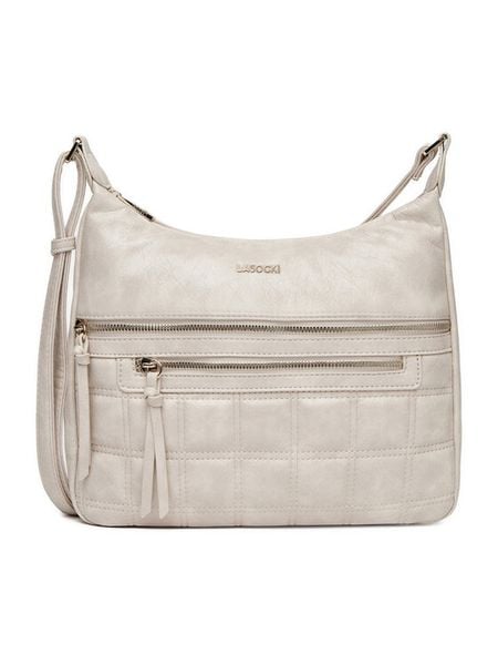 Lasocki Torebka C-LSK-L-010-08 Écru. Listonoszki damskie Lasocki, bez wzorów, z materiału, bez dodatków. Za 169.99 zł.