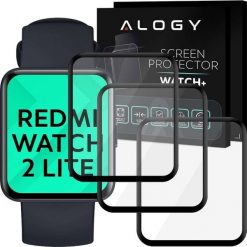 Alogy Alogy 3x Szkło na smartwatch elastyczne 3D do Xiaomi Redmi Watch 2 Lite Black uniwersalny. Czarne zegarki smartwatch Alogy, bez wzorów. Za 16.09 zł.