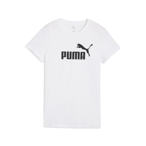 Damska koszulka ESS No. 1 Logo PUMA. Białe bluzki damskie Puma, m, bez wzorów, z gumy, sportowe, bez kołnierzyka, bez ramiączek. Za 69.00 zł.