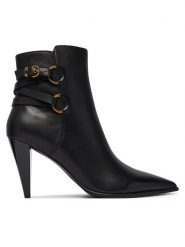 PINKO Botki Vane 01 SD0585P001 Czarny. Czarne botki damskie Pinko, bez wzorów, ze skóry, bez obcasa, na słupku, bez zapięcia. Za 1,399.00 zł.