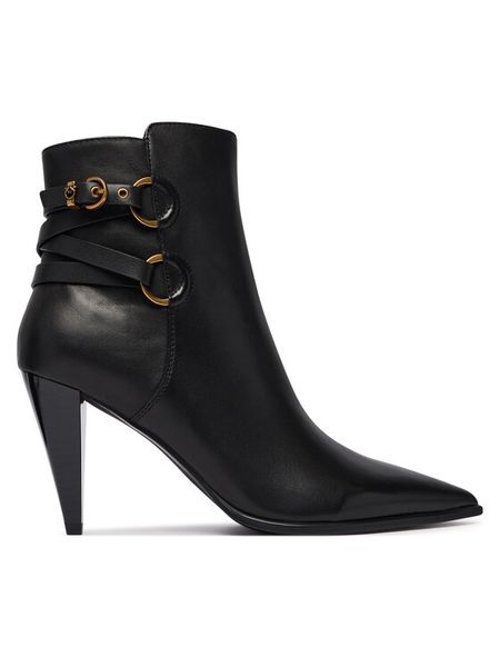 PINKO Botki Vane 01 SD0585P001 Czarny. Czarne botki damskie Pinko, bez wzorów, ze skóry, bez obcasa, na słupku, bez zapięcia. Za 1,399.00 zł.