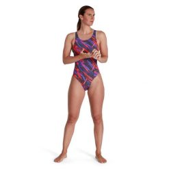 Strój Kąpielowy Speedo Recordbreaker – Ultrafioletowy/Czerwony – Rozmiar 28. Czerwone stroje kąpielowe damskie Speedo, bez wzorów. Za 1,075.33 zł.