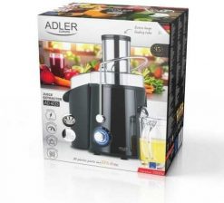 Sokowirówka Adler Sokowirówka 1000 W, moc maksymalna 2000 W, 2 prędkości, otwór 75 mm, sitko ze stali nierdzewnej, dzbanek 1 l, pojemnik na miąższ 2 l. Sokowirówki Adler. Za 289.88 zł.