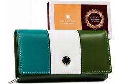 Portfel skórzany Peterson [DH] PTN RD-07-GCL-S niebieski. Niebieskie portfele damskie Peterson, ze skóry. Za 87.99 zł.