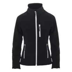 Kurtka Damska Antartida Soft Shell. Czarne kurtki sportowe damskie ROLY, xl, bez wzorów, bez ramiączek, bez kaptura, trekkingowe. Za 146.99 zł.