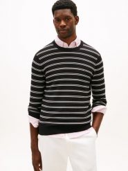 Tommy Hilfiger sweter z dzianiny Mężczyźni Bawełna czarny, XL. Czarne swetry męskie Tommy Hilfiger, m, bez wzorów, z bawełny, bez kołnierzyka, bez ramiączek. Za 279.95 zł.