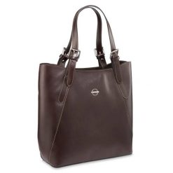 Shopperka skórzana BETLEWSKI BVP-110 c. brązowy. Brązowe shopperki damskie Betlewski, bez wzorów, ze skóry, bez dodatków. Za 439.99 zł.