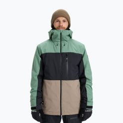 Kurtka snowboardowa męska Quiksilver Sycamore Block 20K. Zielone kurtki męskie Quiksilver, na zimę, l, bez wzorów, z materiału, sportowe, bez kaptura. Za 719.99 zł.