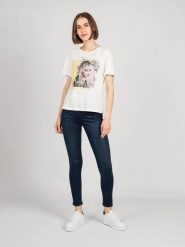 Patrizia Pepe T-Shirt | 8M1161/A8R8 | Kobieta | Biały. Białe t-shirty damskie Patrizia Pepe, m, bez wzorów, z bawełny, bez kołnierzyka, bez ramiączek. W wyprzedaży za 199.00 zł.