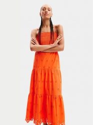 Desigual Sukienka letnia Malver 24SWVW12 Pomarańczowy Regular Fit. Brązowe sukienki damskie Desigual, na lato, xl, bez wzorów, z bawełny, bez kołnierzyka, bez ramiączek. Za 359.99 zł.