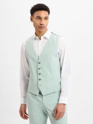 Finshley & Harding kamizelka garniturowa - Alameda Mężczyźni Slim Fit zielony, 54. Zielone garnitury męskie Finshley & Harding, m, bez wzorów, z syntetyku, eleganckie. Za 299.95 zł.