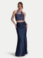 Hey Kyla Sukienka wieczorowa 5AI066HK Granatowy Slim Fit. Niebieskie sukienki damskie Hey Kyla, bez wzorów, z syntetyku, wizytowe, bez kołnierzyka, bez ramiączek. Za 489.99 zł.