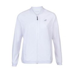 Bluza dresowa damska Babolat Play Jacket do tenisa. Białe bluzy damskie BABOLAT, bez wzorów, z dresówki, bez ramiączek, bez kaptura. Za 279.99 zł.