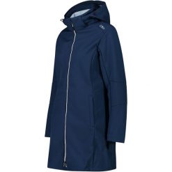 Kurtka parka z kapturem, zapinana na zamek dla kobiet CMP. Czarne parki damskie CMP, bez wzorów, z materiału, z kapturem. Za 425.15 zł.