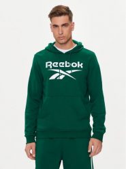 Reebok Bluza Identhlty Big Logo 100076427 Zielony Regular Fit. Zielone bluzy męskie Reebok, m, bez wzorów, z bawełny, bez ramiączek, bez kaptura. Za 129.99 zł.