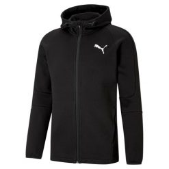Bluza z kapturem zapinana na zamek błyskawiczny Puma Evostripe Core. Czarne bluzy męskie Puma, na jesień, m, bez wzorów, sportowe, bez ramiączek, z kapturem. W wyprzedaży za 276.80 zł.