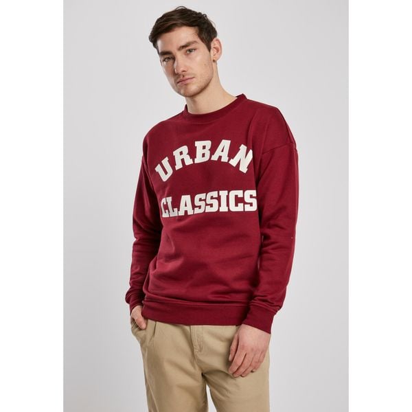 Bluza Urban Classics college print crew. Brązowe bluzy męskie Urban Classics, m, bez wzorów, bez ramiączek, bez kaptura. Za 214.00 zł.