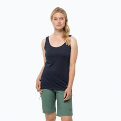 Koszulka trekkingowa damska Jack Wolfskin Pack & Go Tank. Niebieskie bluzki damskie Jack Wolfskin, s, bez wzorów, casualowe, bez kołnierzyka, bez ramiączek. Za 58.99 zł.