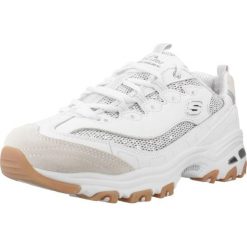 Buty SKECHERS D LITES STELLAR SHIMMER Biały. Białe obuwie trekkingowe damskie Skechers, z syntetyku, bez zapięcia. Za 367.99 zł.