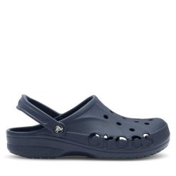 Klapki Crocs. Niebieskie klapki damskie Crocs, bez wzorów, bez obcasa, bez zapięcia. Za 159.99 zł.