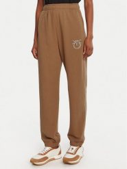 PINKO Spodnie dresowe Plumcake 104790 A2RO Brązowy Regular Fit. Brązowe spodnie dresowe damskie Pinko, bez wzorów, z bawełny. Za 859.99 zł.