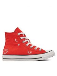Converse Trampki Chuck Taylor All Star Y2K Heart A09117C Czerwony. Czerwone trampki i tenisówki damskie Converse, bez wzorów, z materiału, bez zapięcia. Za 229.99 zł.
