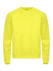 Clique Basic Roundneck bluza unisex z okrągłym dekoltem — materiał przeciw. Żółte bluzy damskie CLIQUE, m, bez wzorów, z bawełny, bez ramiączek, bez kaptura. Za 158.26 zł.