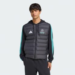 Kurtka Puchowa Mercedes-Amg Petronas Formula 1 Team Dna. Czarne kurtki męskie Adidas, bez wzorów, z puchu, bez kaptura. Za 569.00 zł.