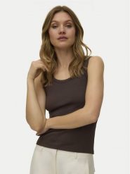 Vero Moda Top Chloe 10344951 Brązowy ciemny Relaxed Fit. Brązowe topy damskie Vero Moda, xl, bez wzorów, z bawełny, bez kołnierzyka, bez ramiączek. Za 69.99 zł.