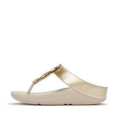 Klapki damskie FitFlop Halo. Szare klapki damskie FIT FLOP, bez wzorów, z materiału, eleganckie, bez obcasa, bez zapięcia. Za 571.50 zł.