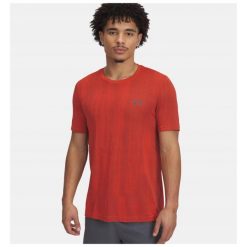 T-Shirt Męski Under Armour Koszulka Męska Sportowa Szybkoschnąca. Czerwone koszulki sportowe męskie Under Armour, m, bez wzorów, bez ramiączek, do biegania. Za 199.99 zł.
