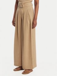 Eleh Spodnie palazzo SS260099 Beżowy Wide Leg. Brązowe spodnie materiałowe damskie Eleh, bez wzorów, z lyocellu. Za 666.99 zł.