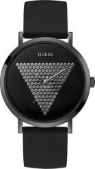 Zegarek Guess Zegarek męski Guess W1161G2 czarny. Czarne zegarki męskie Guess, z aplikacjami. Za 599.00 zł.