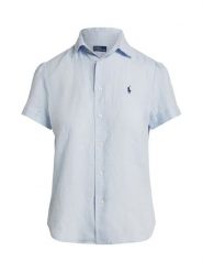 Polo Ralph Lauren Koszula 211973366504 Niebieski jasny Regular Fit. Niebieskie koszule damskie Polo Ralph Lauren, m, bez wzorów, ze lnu, bez kołnierzyka, bez ramiączek. Za 729.99 zł.