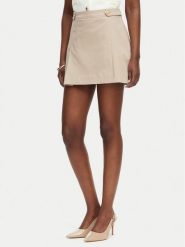Tommy Hilfiger Spódnica mini WW0WW49649 Beżowy Regular Fit. Brązowe spódnice damskie Tommy Hilfiger, bez wzorów, z bawełny, mini, trapezowe. Za 529.99 zł.